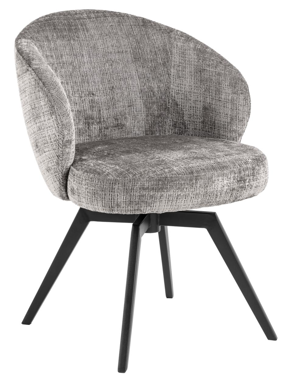 Darlene Juto Fabric Pocket Springs Grey Upholstered Swivel Dining Chair With Metal Legs