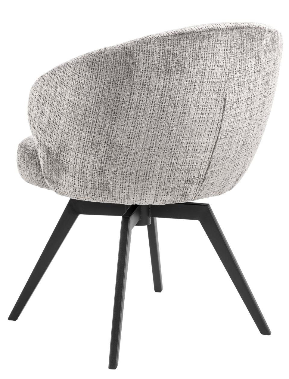 Darlene Juto Fabric Pocket Springs Grey Upholstered Swivel Dining Chair With Metal Legs