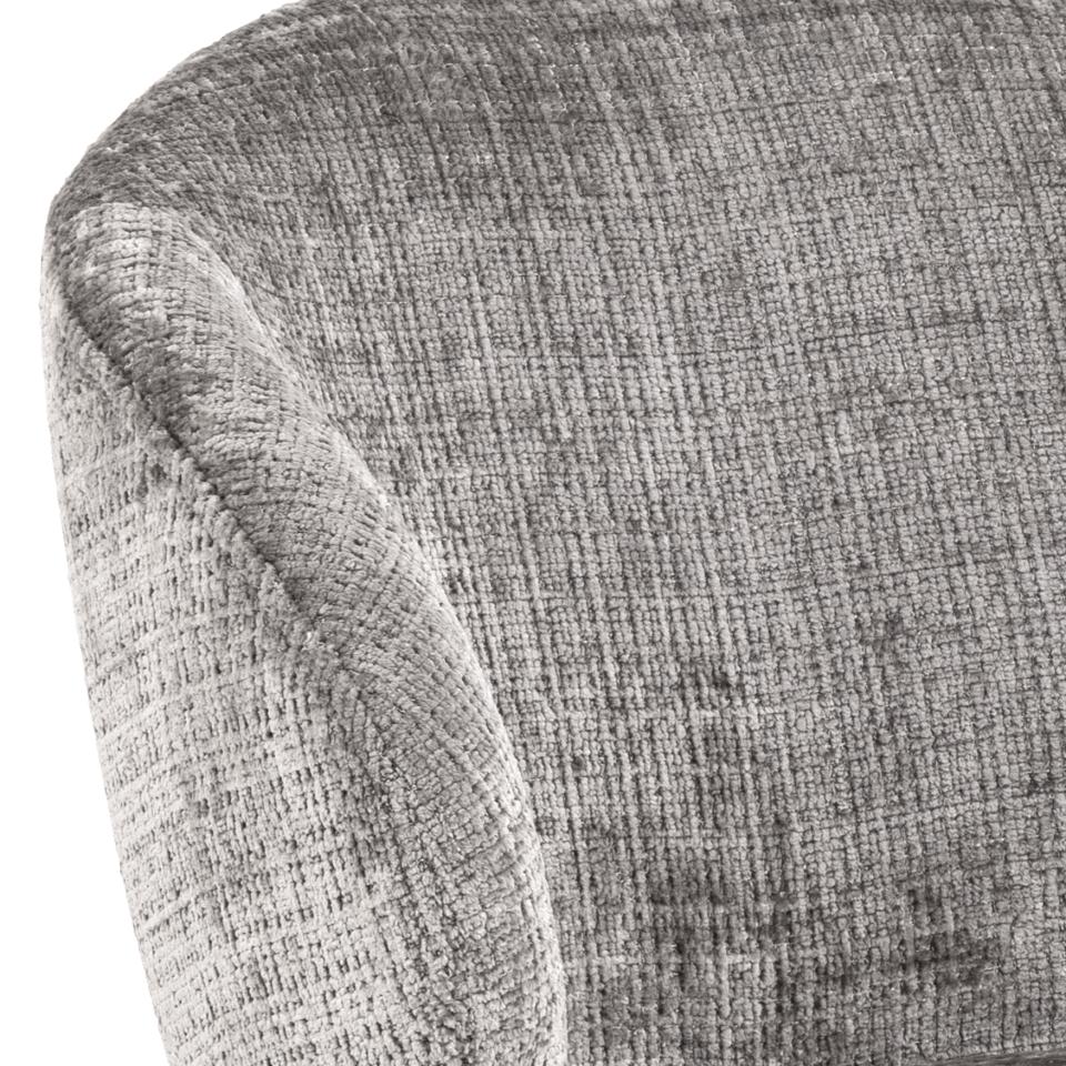 Darlene Juto Fabric Pocket Springs Grey Upholstered Swivel Dining Chair With Metal Legs