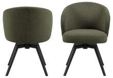 Load image into Gallery viewer, Darlene Divine Green Fabric Upholstered Swivel Dining Chair With Pocket Springs And Metal Legs
