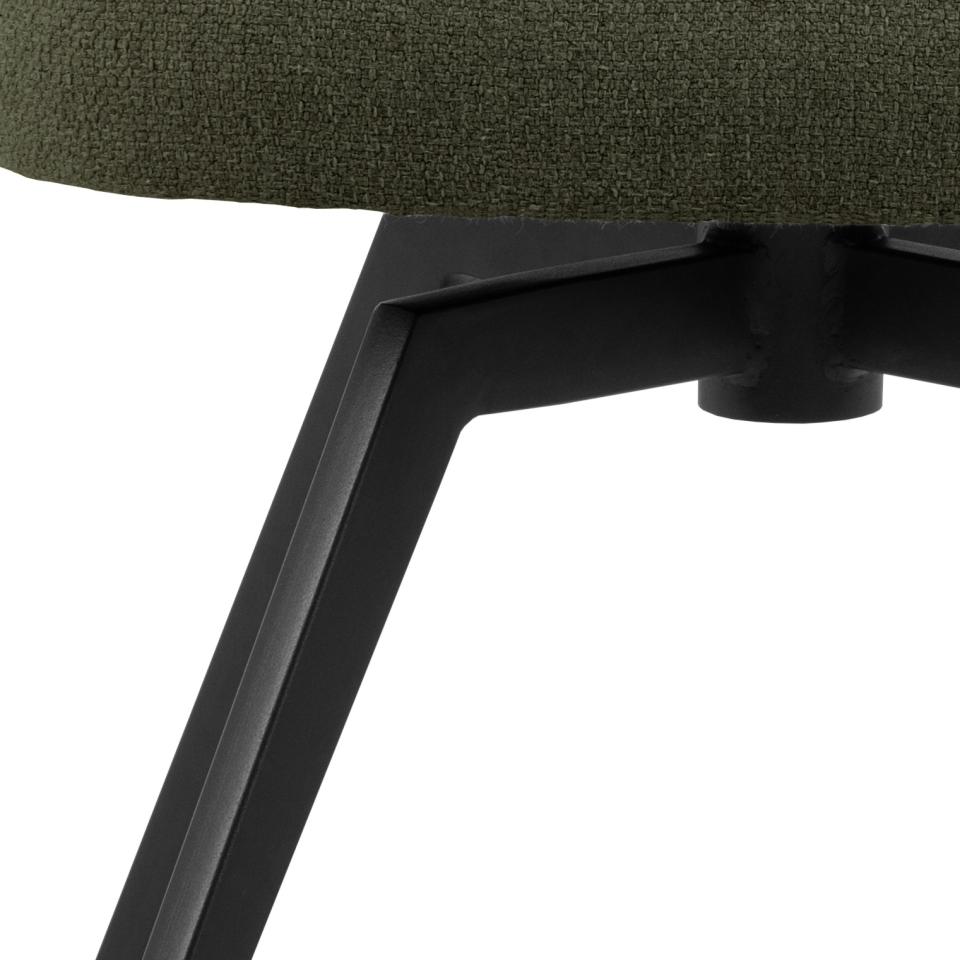 Darlene Dining Chair Green Fabric Upholstered Swivel With Pocket Springs And Metal Legs
