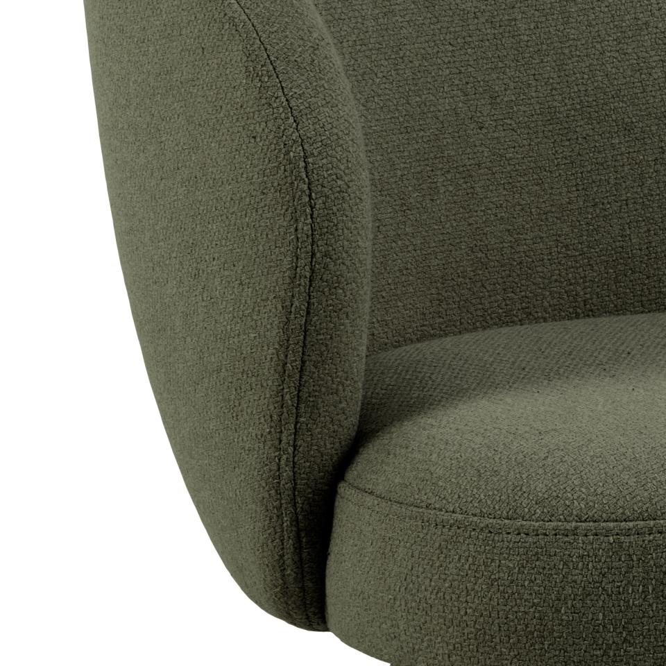 Darlene Dining Chair Green Fabric Upholstered Swivel With Pocket Springs And Metal Legs