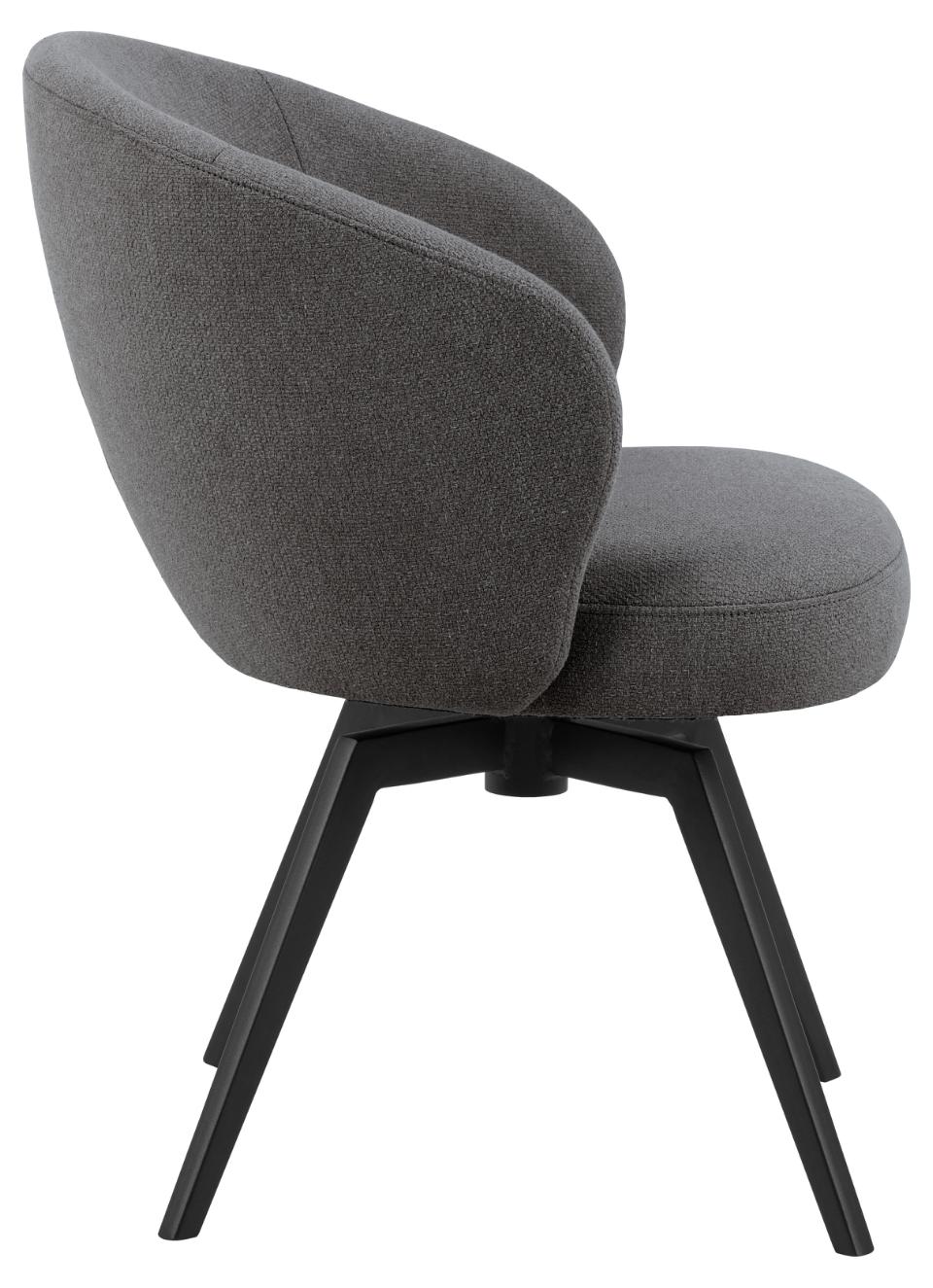 Darlene Dining Chair Grey Fabric Upholstered Swivel With Pocket Springs And Metal Legs
