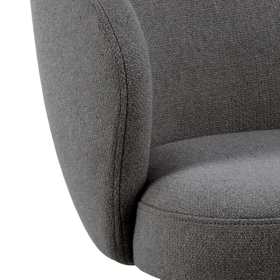 Darlene Dining Chair Grey Fabric Upholstered Swivel With Pocket Springs And Metal Legs