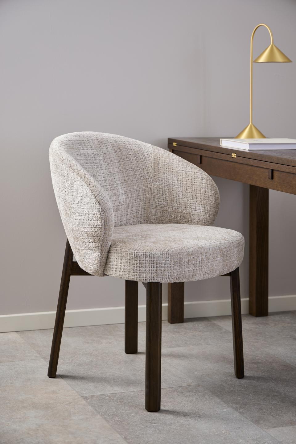 Darlene Juto Beige Fabric Upholstered Oak Dining Chairs With Pocket Springs, Set Of 2