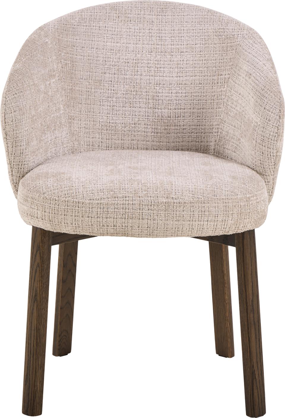 Darlene Juto Beige Fabric Upholstered Oak Dining Chairs With Pocket Springs, Set Of 2