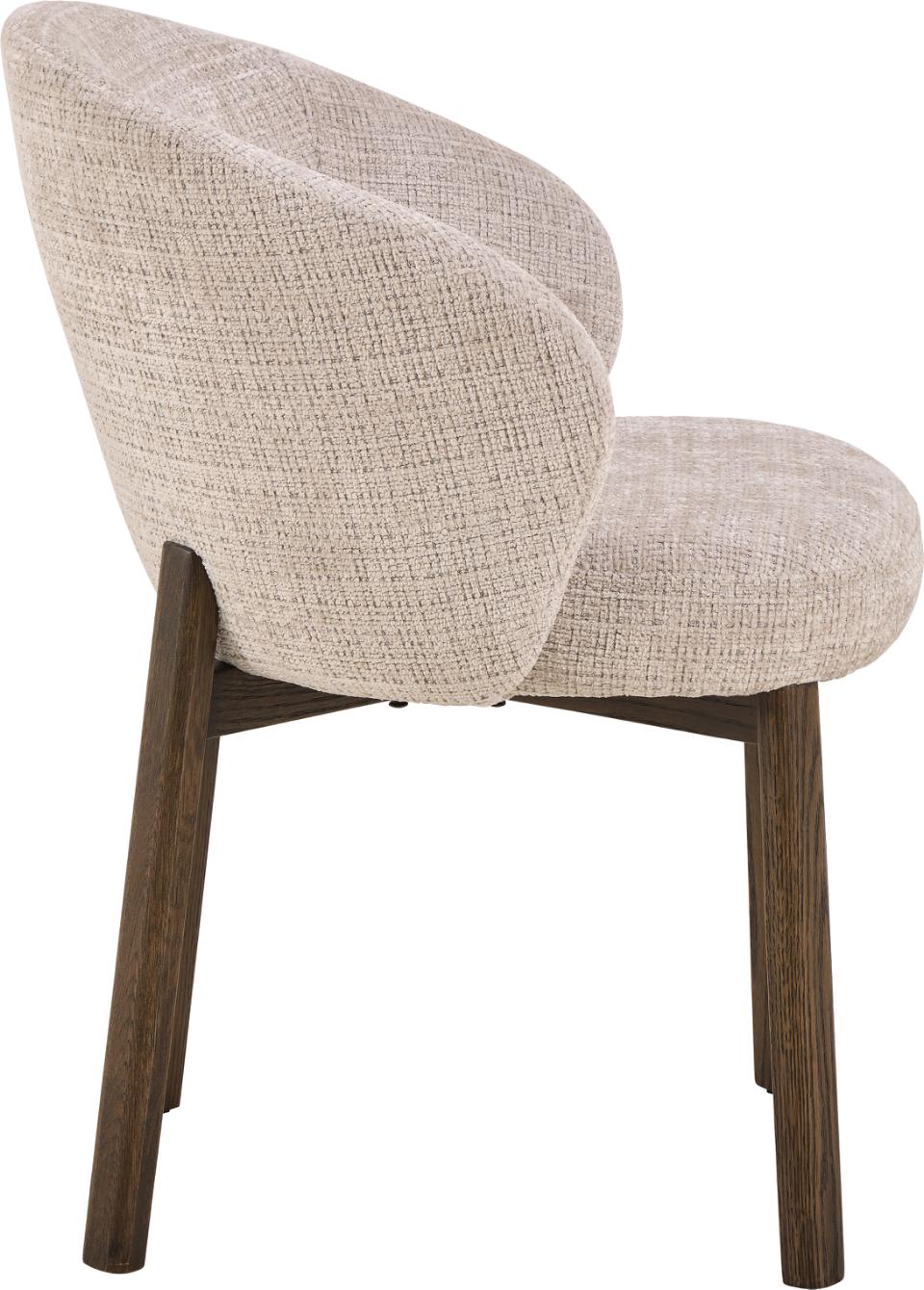 Darlene Juto Beige Fabric Upholstered Oak Dining Chairs With Pocket Springs, Set Of 2
