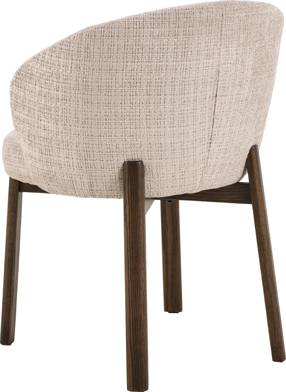 Darlene Juto Beige Fabric Upholstered Oak Dining Chairs With Pocket Springs, Set Of 2