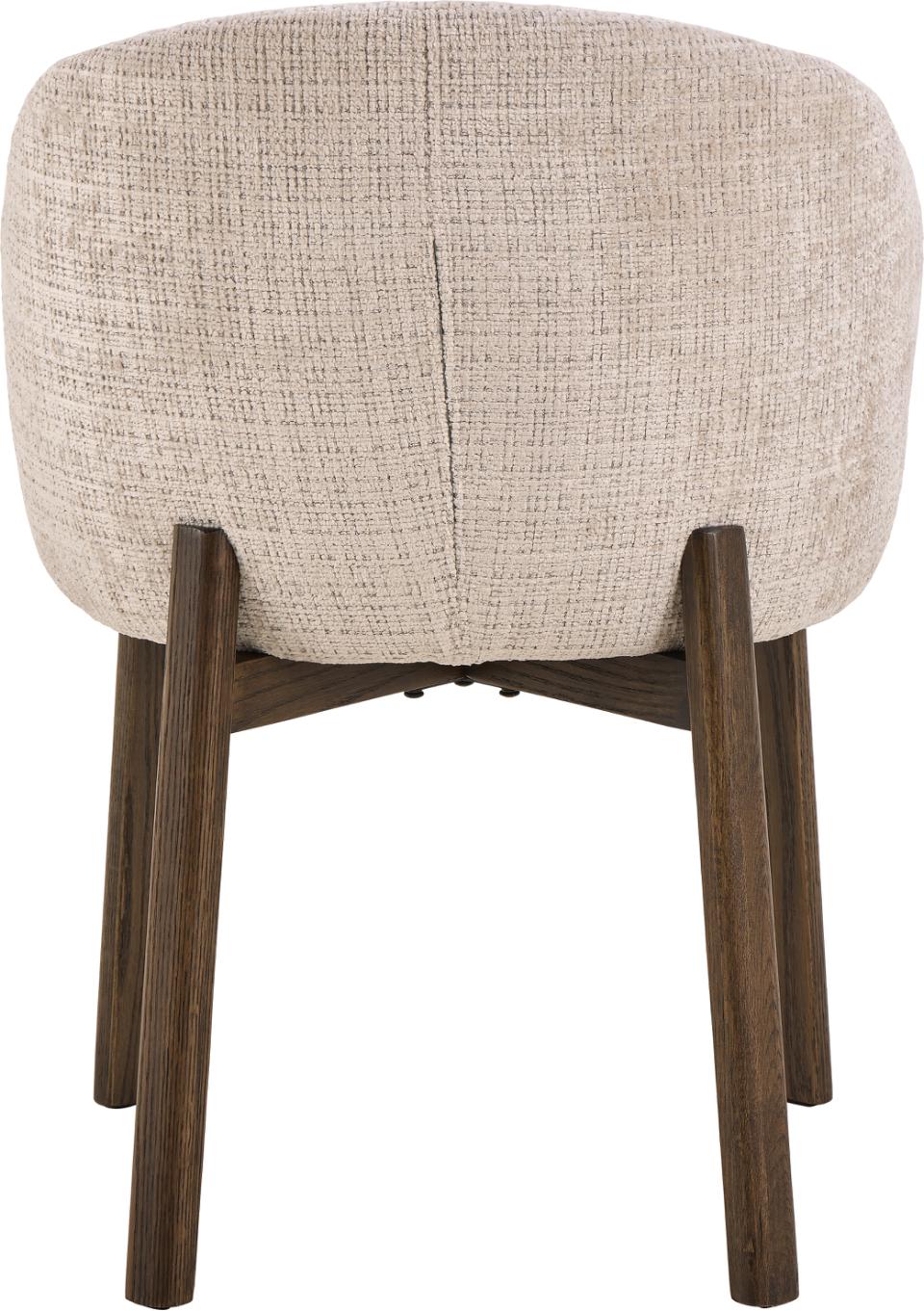 Darlene Juto Beige Fabric Upholstered Oak Dining Chairs With Pocket Springs, Set Of 2