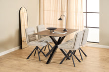 Load image into Gallery viewer, Dean Fabric Swivel Dining Chair In Beige With Stylish Black Metal Legs , Set Of 2 Chairs
