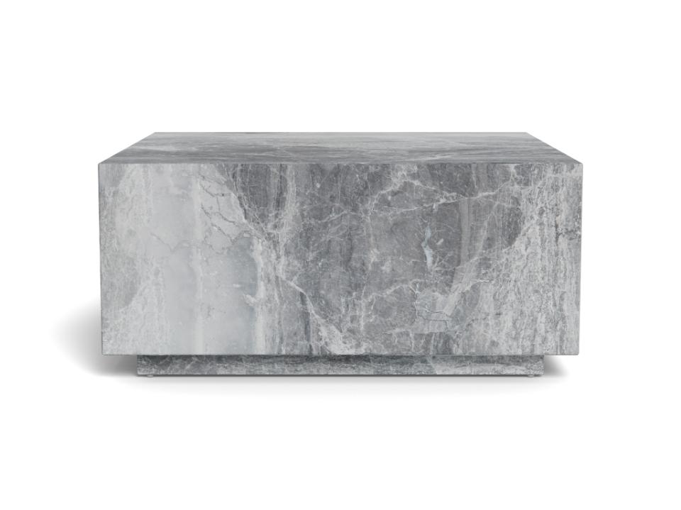 Dice Coffee Table Large Square Grey Marble Effect Furniture 90x90cm