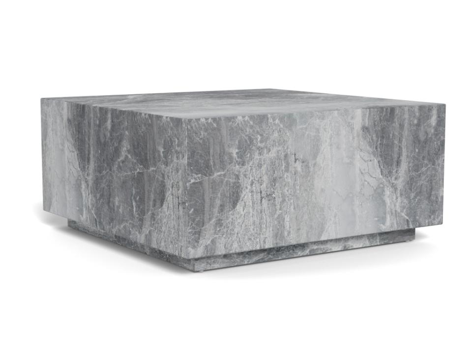 Dice Coffee Table Large Square Grey Marble Effect Furniture 90x90cm