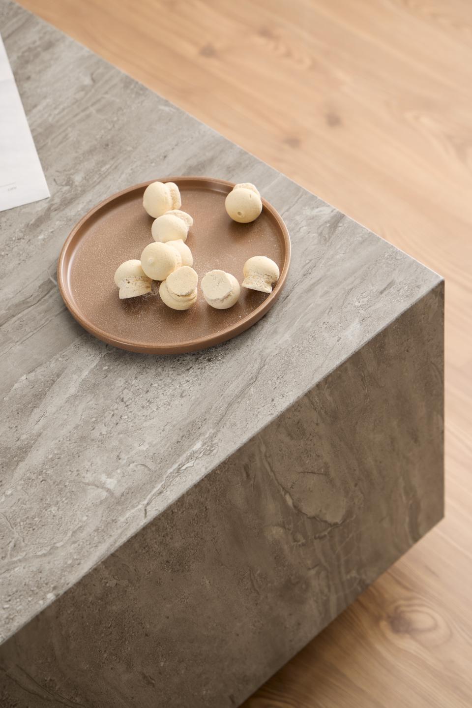 Dice Coffee Table Large Square Grey Marble Effect Furniture 90x90cm