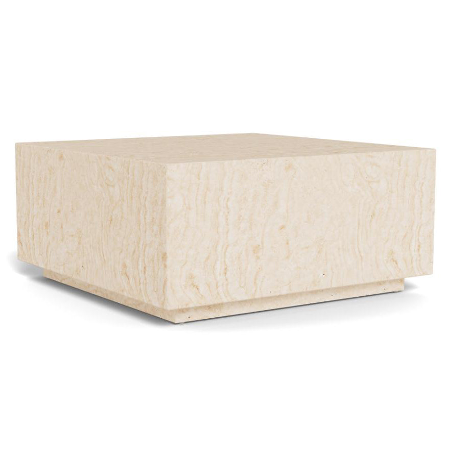 Dice Coffee Table Large Square Travertine Effect Furniture 90x90cm