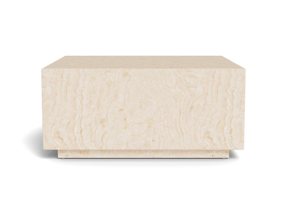 Dice Coffee Table Large Square Travertine Effect Furniture 90x90cm