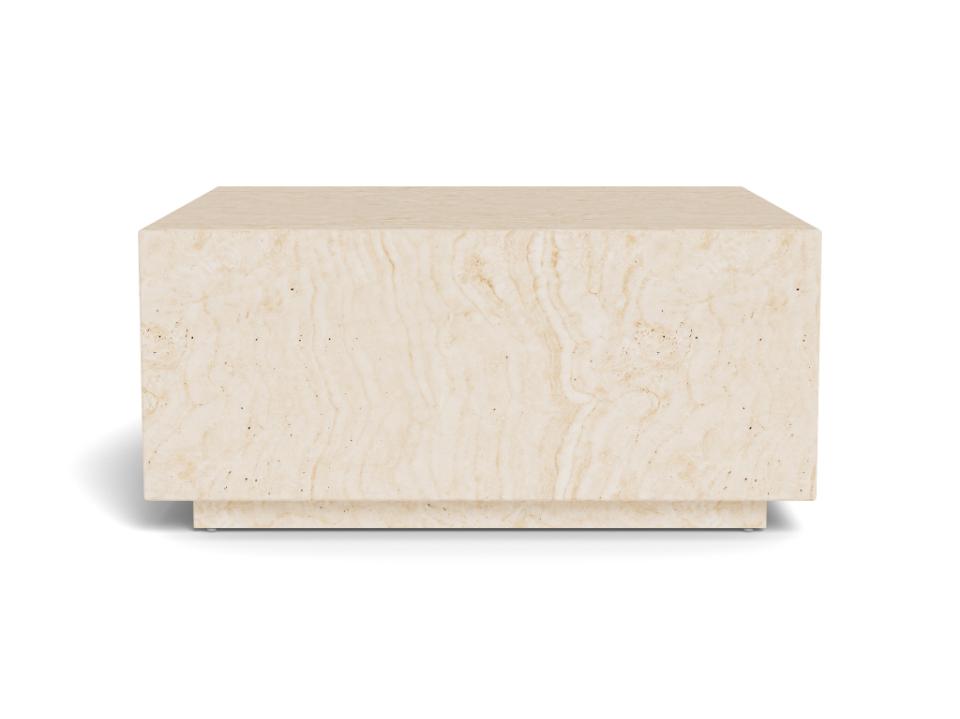 Dice Coffee Table Large Square Travertine Effect Furniture 90x90cm