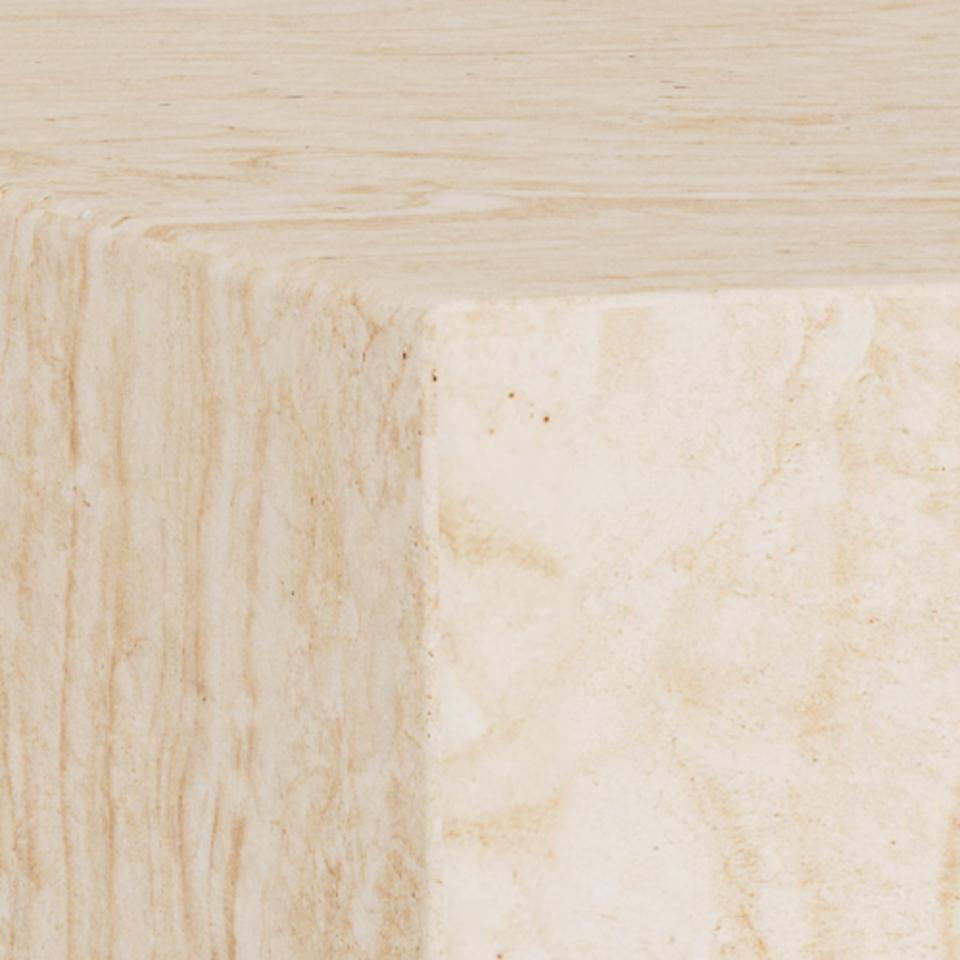 Dice Coffee Table Large Square Travertine Effect Furniture 90x90cm