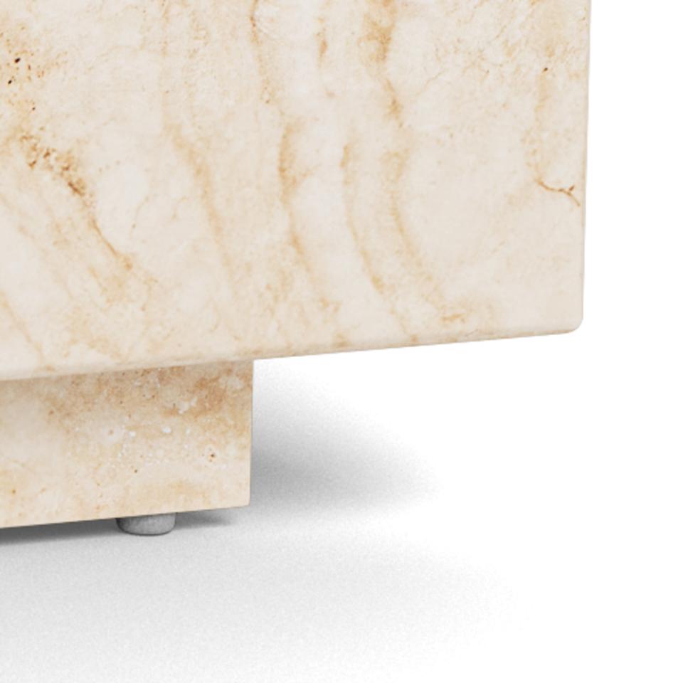 Dice Coffee Table Large Square Travertine Effect Furniture 90x90cm