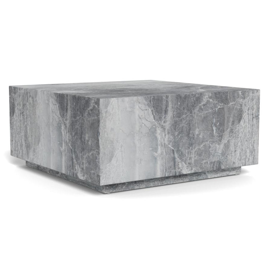 Dice Coffee Table Large Square Grey Marble Effect Furniture 90x90cm