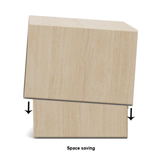 Dice Double Designer Coffee Table Set Large Square Travertine Centre Piece 58cm
