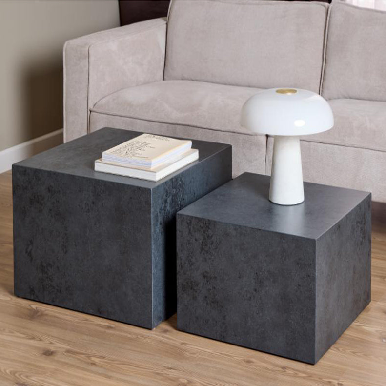 Dice Double Designer Coffee Table Set In Black Ocean 2 Pieces 58cm