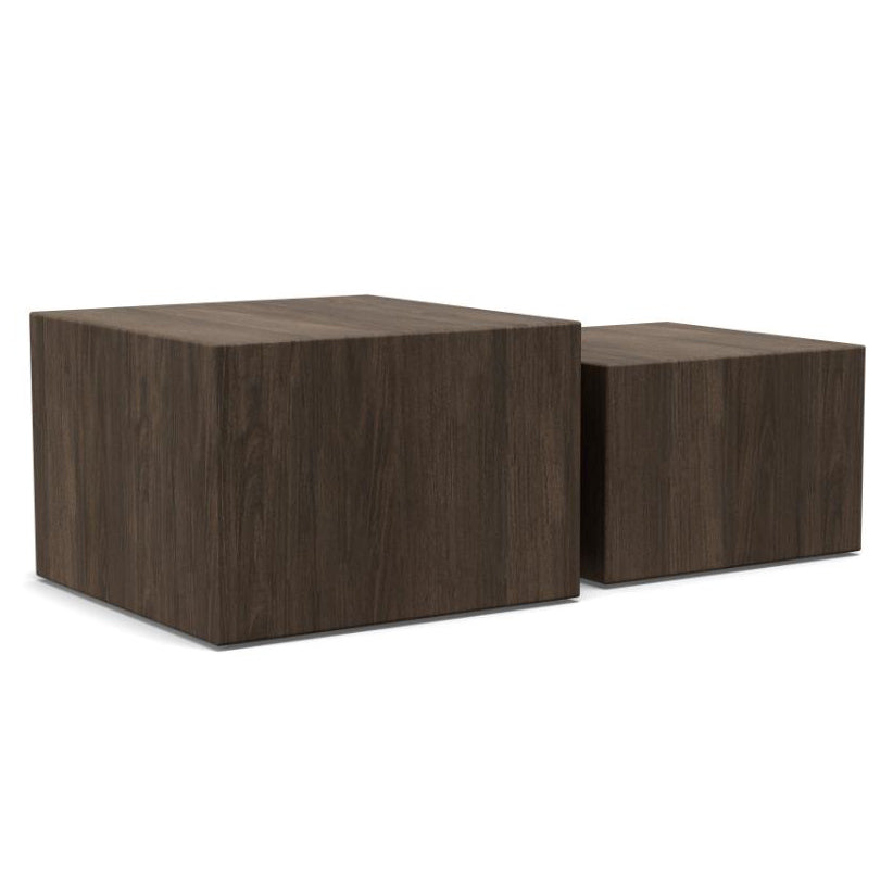 Dice Double Designer Coffee Table Set In Brown Smoke 2 Pieces 58cm