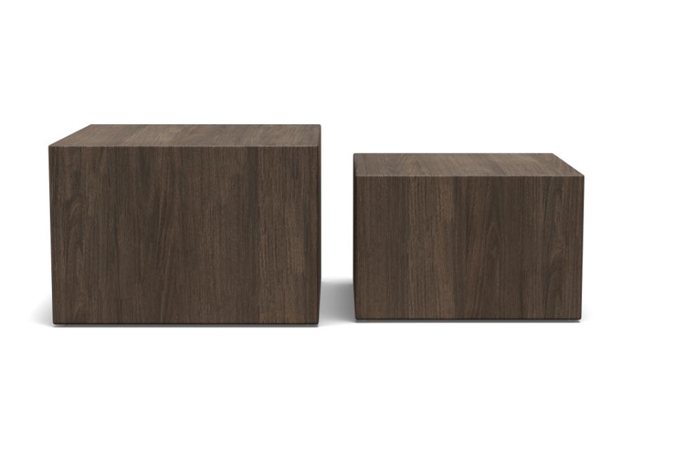 Dice Double Designer Coffee Table Set In Brown Smoke 2 Pieces 58cm