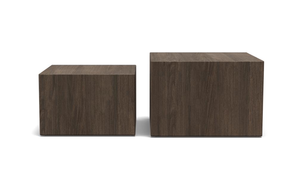 Dice Double Designer Coffee Table Set In Brown Smoke 2 Pieces 58cm
