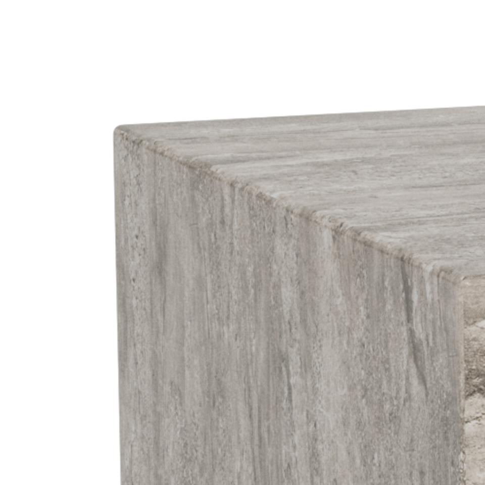 Dice Double Coffee Table Set Large Rectangular And Square Grey Marble Furniture 100cm