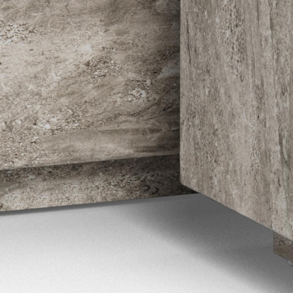 Dice Double Coffee Table Set Large Rectangular And Square Grey Marble Furniture 100cm