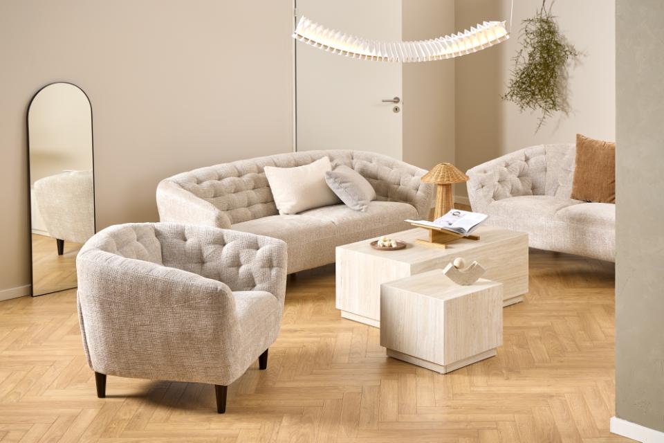 Dice Double Coffee Table Set Large Rectangular And Square Travertine Furniture 100cm