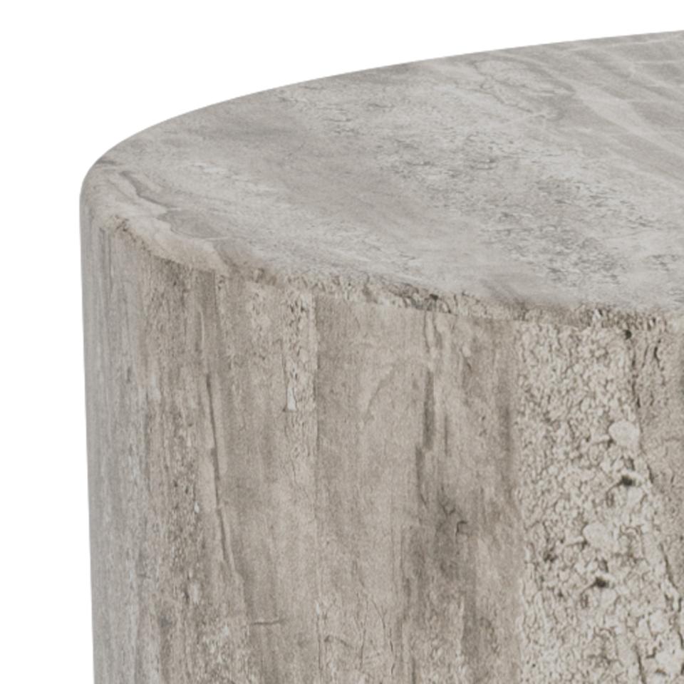 Dice Double Oval Coffee Table Set Large Grey Marble 2 Piece Set 58cm and 50cm