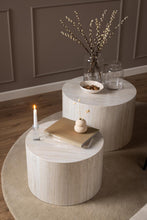 Load image into Gallery viewer, Dice Double Oval Coffee Table Set Large Travertine 2 Piece Set 58cm and 50cm
