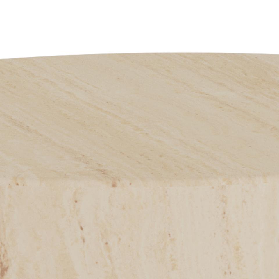Dice Double Oval Coffee Table Set Large Travertine 2 Piece Set 58cm and 50cm
