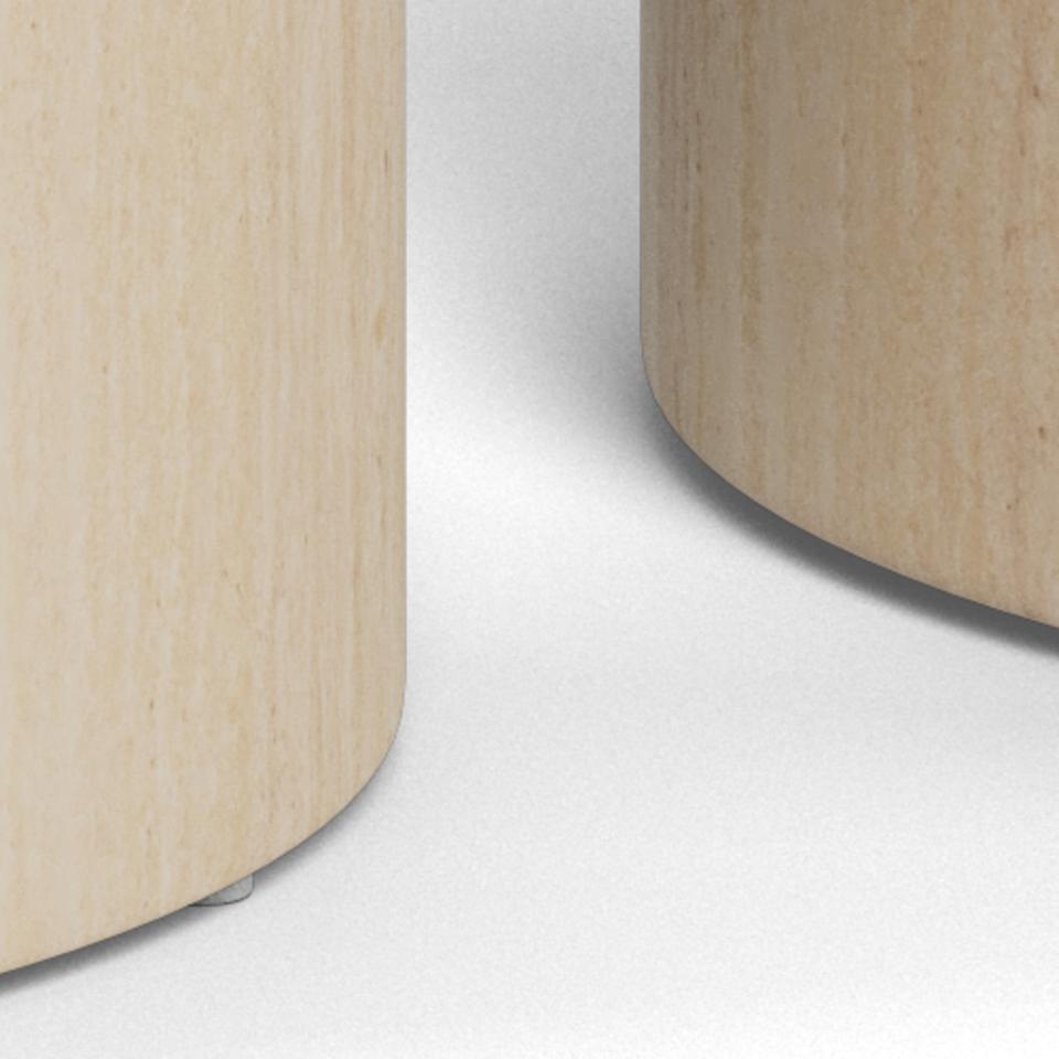 Dice Double Oval Coffee Table Set Large Travertine 2 Piece Set 58cm and 50cm