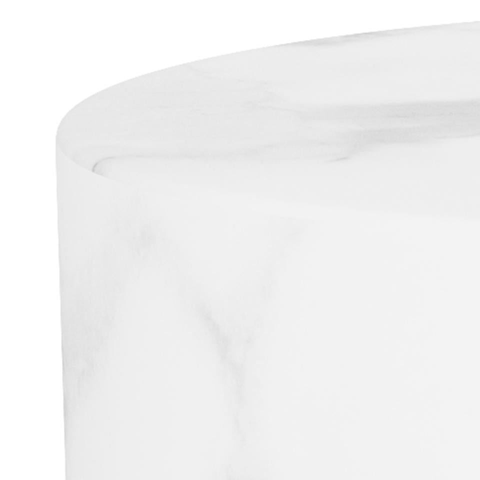 Dice Double Oval Coffee Table Set Large White Marble 2 Piece Set 58cm and 50cm