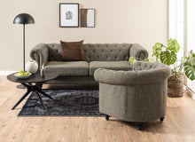 Load image into Gallery viewer, Duncan 80cm Black Oak Coffee Table With Round Top And Cross Legs
