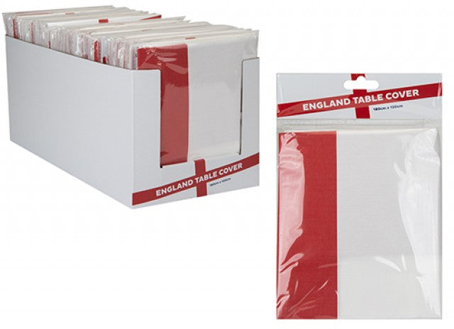 England Table Cover Indoor Outdoor St George's Cross Red White Disposable Picnic Party Barbeque 120 x 180cm