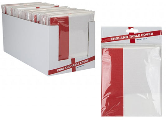 England Table Cover Indoor Outdoor St George's Cross Red White Disposable Picnic Party Barbeque 120 x 180cm