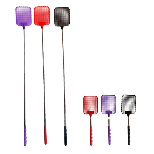 Adjustable Fly Bug Or Insect Swatter Red, Purple Or Black Telescopic Long Home Or Travel