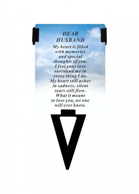 Husband Laminated Memorial Funeral Grave Card With Special Message