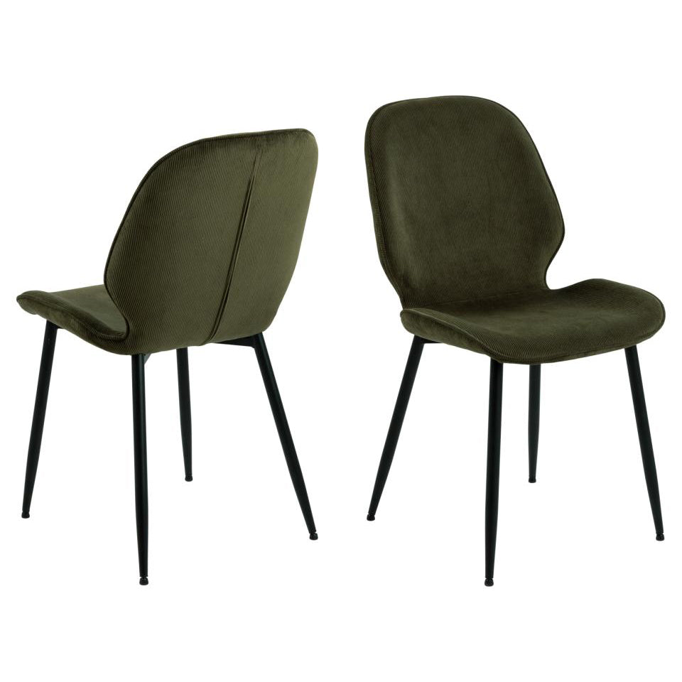 Femke Olive Green Designer Dining Chair, Set Of 4 Chairs