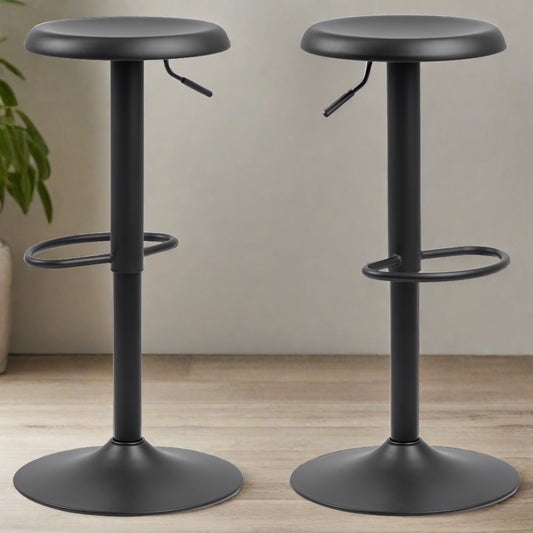 Finch Designer Metal Bar Stools, Set Of 2 Trendy Barstools With Footrest And Lift Function