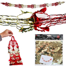 Load image into Gallery viewer, Red Gold Foil Christmas Decorations Hanging Garland Xmas Decs Choose From 7 Designs
