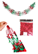 Load image into Gallery viewer, Red Green Foil Christmas Decorations Hanging Garland Xmas Decs Choose From 7 Designs
