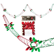 Load image into Gallery viewer, Red Green Foil Christmas Decorations Hanging Garland Xmas Decs Choose From 7 Designs
