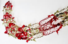 Load image into Gallery viewer, Red Gold Foil Christmas Decorations Hanging Garland Xmas Decs Choose From 7 Designs
