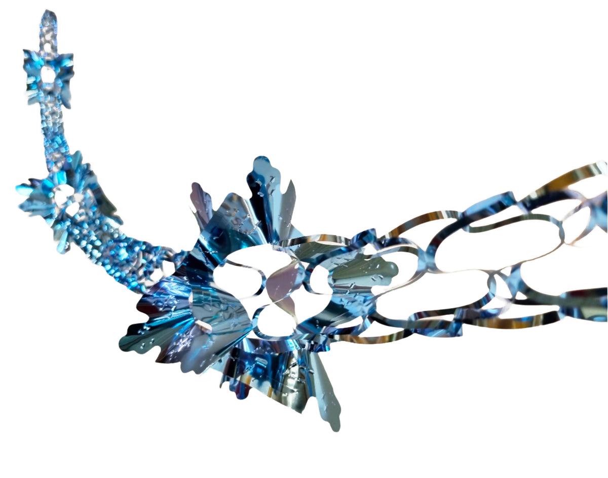 Blue Silver Foil Christmas Decorations Hanging Garland Xmas Decs Choose From 7 Designs