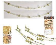 Load image into Gallery viewer, Gold Foil Christmas Decorations Hanging Garland Xmas Decs Choose From 7 Designs
