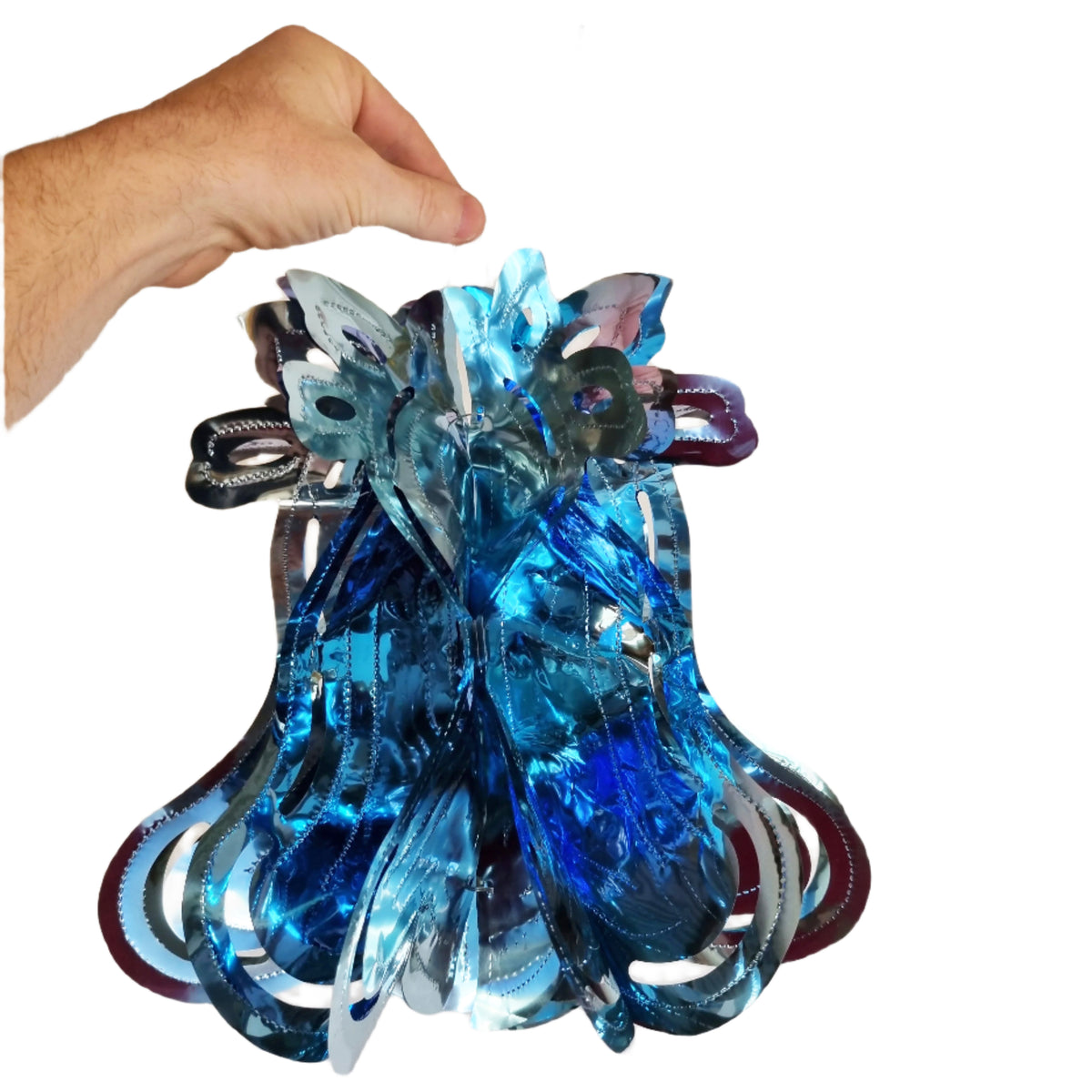 Blue Silver Foil Christmas Decorations Hanging Garland Xmas Decs Choose From 7 Designs